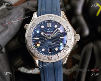 Swiss Quality Omega Seamaster Nekton Edition Watch Blue Dial Rubber Strap-Best Fake Omega Watches